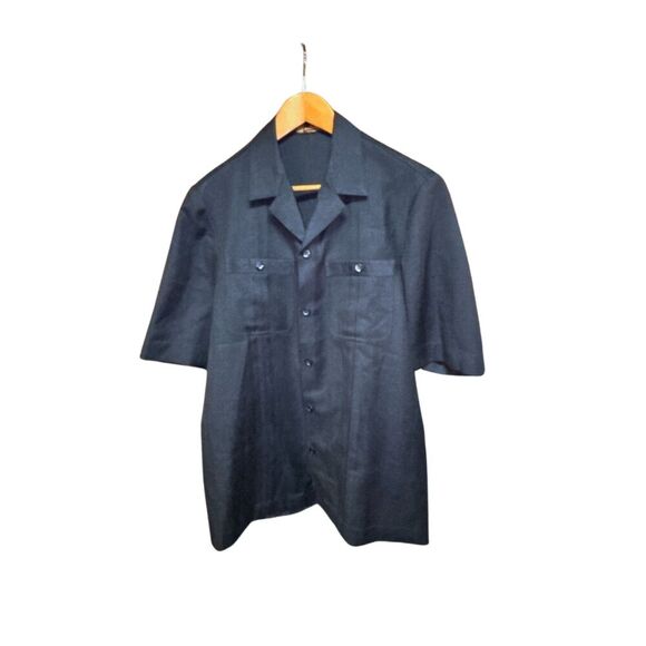 Milan Finer Points Men's Worsted Wool Shirt Dark Gray Size Large - Picture 2 of 8